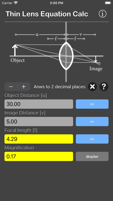 Emulate iPhone app Thin Lens Equation Calc using MyAndroid Emulate iPhone app Thin Lens Equation Calc using MyAndroid