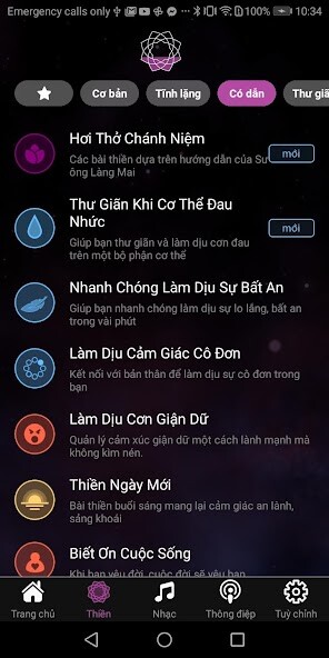 Emulate iPhone app Thiền Đương Đại using MyAndroid