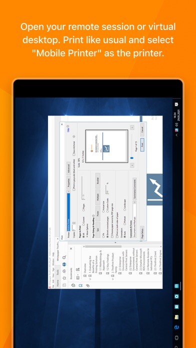 Emulate iPhone app ThinPrint Session Print using MyAndroid