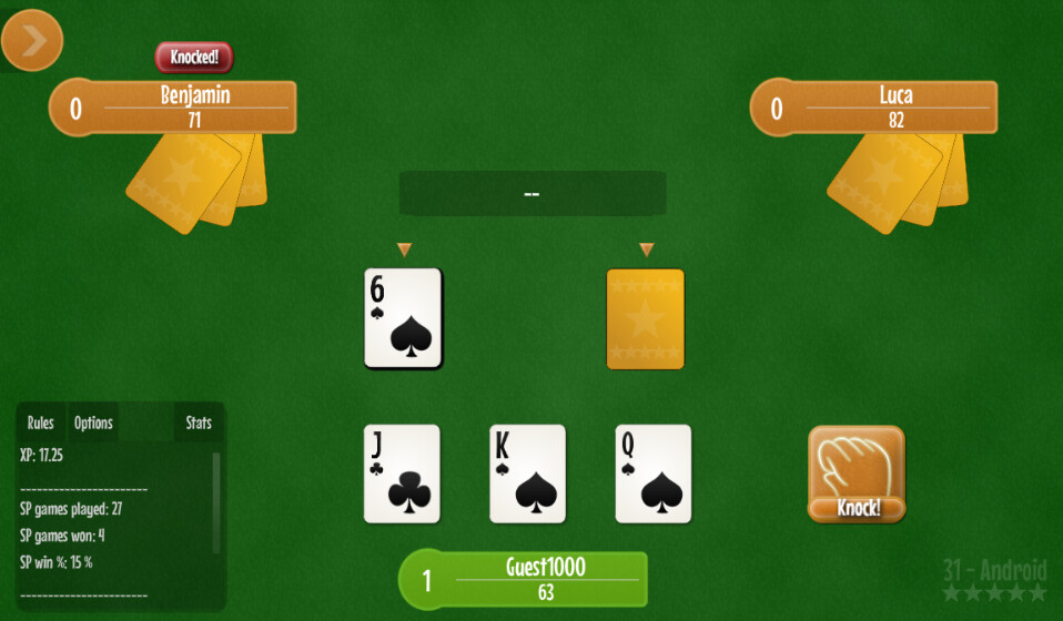 Emulate iPhone app Thirty one - 31 card game using MyAndroid Emulate iPhone app Thirty one - 31 card game using MyAndroid