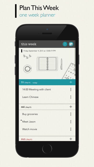 Emulate iPhone app This Week - Weekly To-Do List using MyAndroid