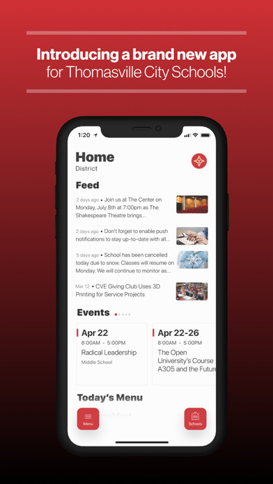 Emulate iPhone app Thomasville City Schools, GA using MyAndroid