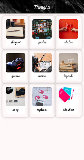 Run android online APK Thoughts : Status Captions Shayari & Quotes from MyAndroid or emulate Thoughts : Status Captions Shayari & Quotes using MyAndroid