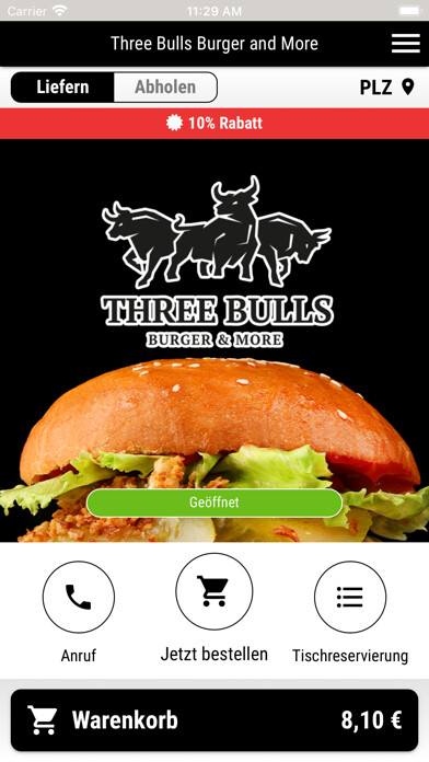 Run android online APK Three Bulls Burger and More from MyAndroid or emulate Three Bulls Burger and More using MyAndroid