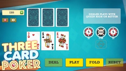 Emulate iPhone app Three Card Poker Mania using MyAndroid