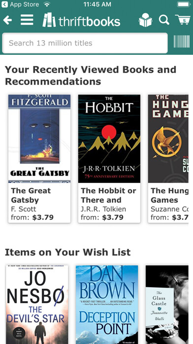 Emulate iPhone app ThriftBooks: New & Used Books using MyAndroid Emulate iPhone app ThriftBooks: New & Used Books using MyAndroid