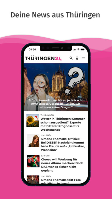 Emulate iPhone app Thüringen24 using MyAndroid