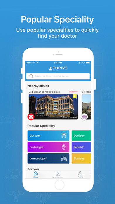 Emulate iPhone app Thrive - Book Doctors Online! using MyAndroid Emulate iPhone app Thrive - Book Doctors Online! using MyAndroid