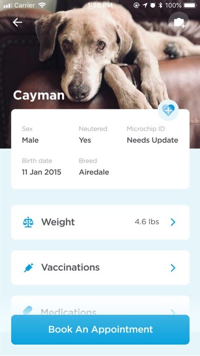 Emulate iPhone app Thrive Pet Healthcare using MyAndroid