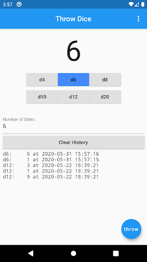 Run android online APK Throw Dice from MyAndroid or emulate Throw Dice using MyAndroid