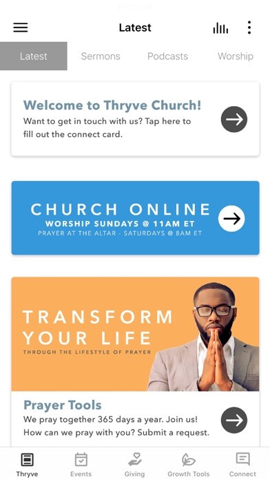Emulate iPhone app Thryve Church using MyAndroid