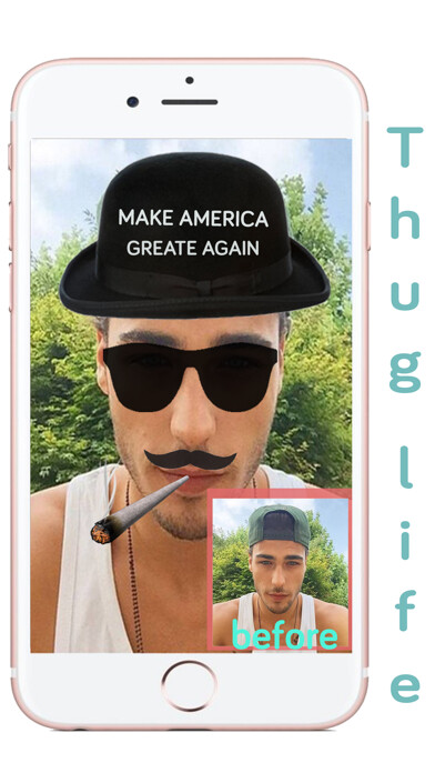 Emulate iPhone app Thug life Photo Editor using MyAndroid
