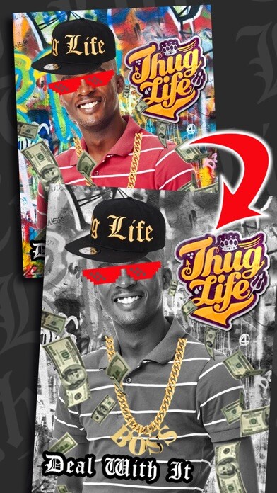 Emulate iPhone app Thug Life Photo Stickers - Photo maker using MyAndroid