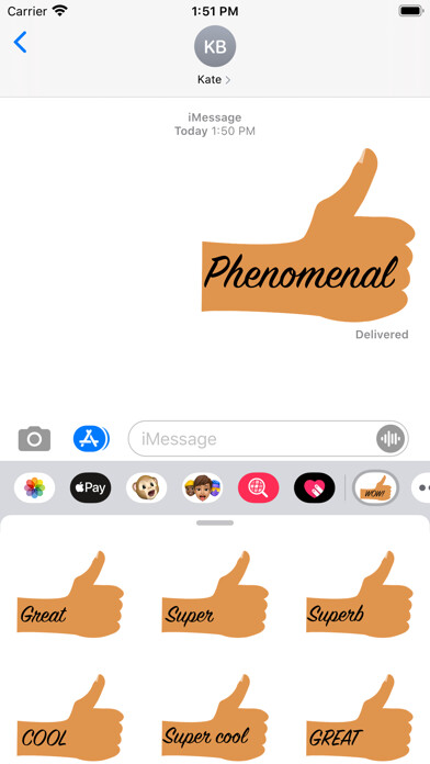 Emulate iPhone app Thumbs Up Tattoo Stickers using MyAndroid