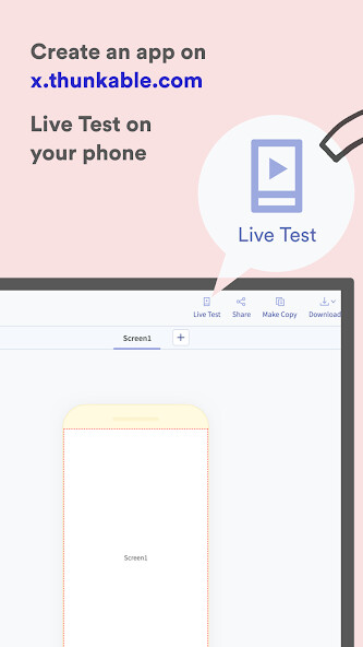 Run android online APK Thunkable Live from MyAndroid or emulate Thunkable Live using MyAndroid