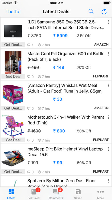 Emulate iPhone app Thuttu - India Deals & Coupons using MyAndroid