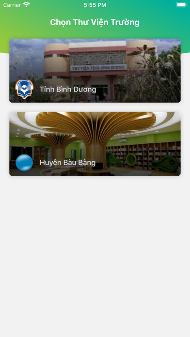 Emulate iPhone app Thư viện tỉnh Bình Dương using MyAndroid