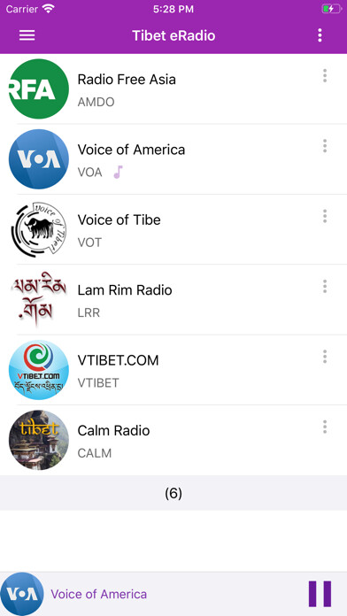 Emulate iPhone app Tibet eRadio using MyAndroid