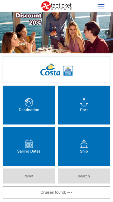 Emulate iPhone app Ticketcosta - Cruises using MyAndroid