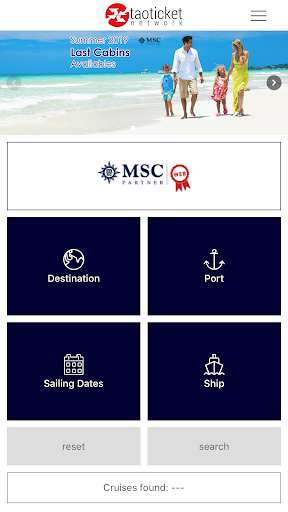 Run android online APK Ticketmsc - Specialists in Msc Cruises from MyAndroid or emulate Ticketmsc - Specialists in Msc Cruises using MyAndroid