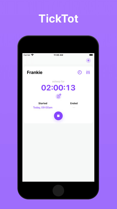 Emulate iPhone app TickTot: Child Sleep Timer using MyAndroid
