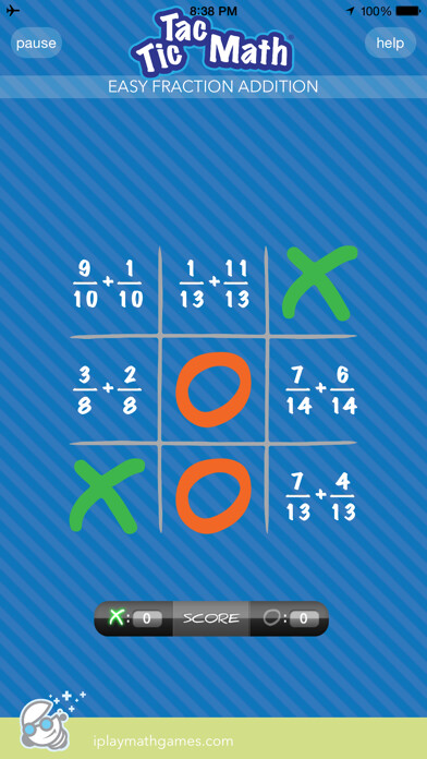 Emulate iPhone app Tic Tac Math Fractions using MyAndroid Emulate iPhone app Tic Tac Math Fractions using MyAndroid