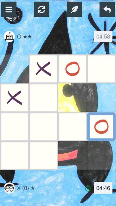 Emulate iPhone app Tic-Tac-Toe 4x4 using MyAndroid