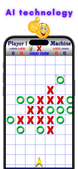 Emulate iPhone app Tic Tac Toe AI - 5 in a row using MyAndroid