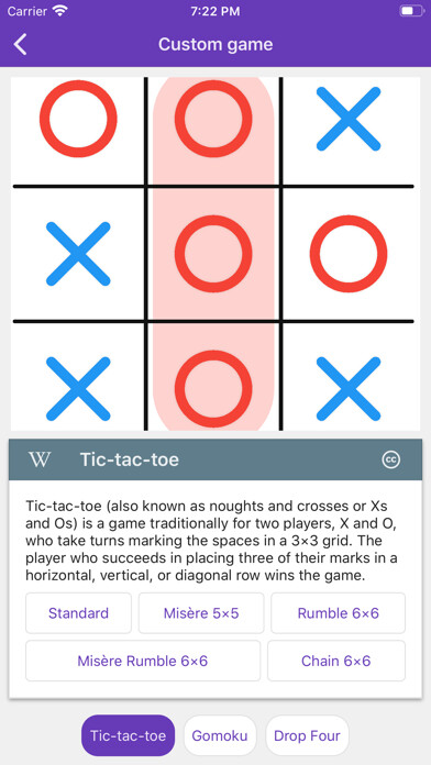 Emulate iPhone app Tic Tac Toe Collection using MyAndroid