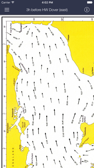 Emulate iPhone app Tidal Stream Atlas, The English Channel using MyAndroid