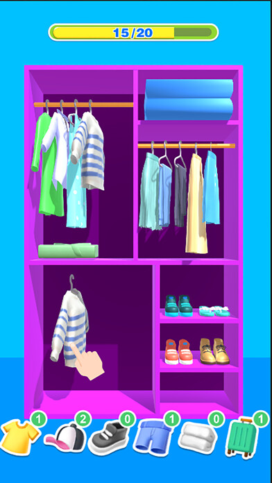Emulate iPhone app Tidy Clothes 3D using MyAndroid