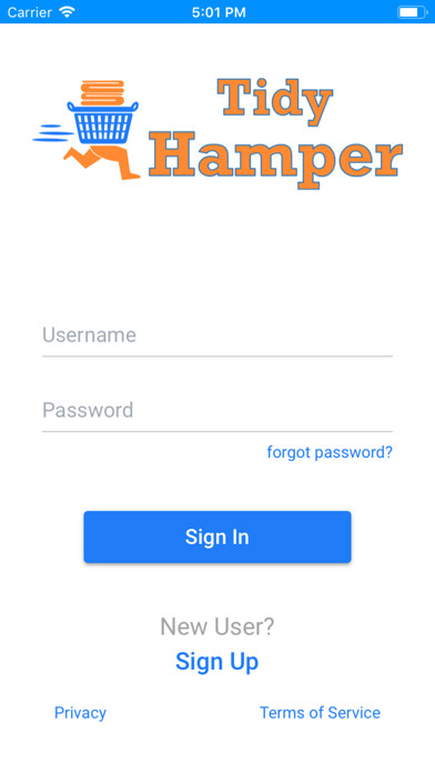 Emulate iPhone app Tidy Hamper using MyAndroid