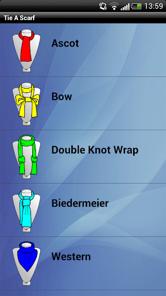 Run android online APK Tie A Scarf and Shawl Lite from MyAndroid or emulate Tie A Scarf and Shawl Lite using MyAndroid