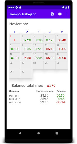 Run android online APK Tiempo trabajado from MyAndroid or emulate Tiempo trabajado using MyAndroid