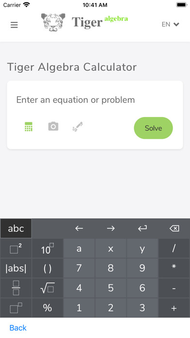 Emulate iPhone app Tiger Algebra Solver using MyAndroid Emulate iPhone app Tiger Algebra Solver using MyAndroid