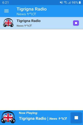 Run android online APK Tigrigna Radio App Player UK Free Online from MyAndroid or emulate Tigrigna Radio App Player UK Free Online using MyAndroid