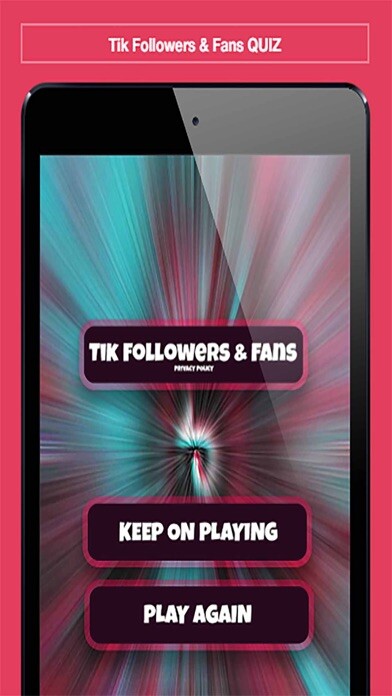Emulate iPhone app Tik Followers Fans QUIZ using MyAndroid