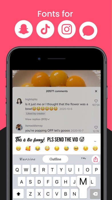 Emulate iPhone app TikFonts - Keyboard Fonts using MyAndroid