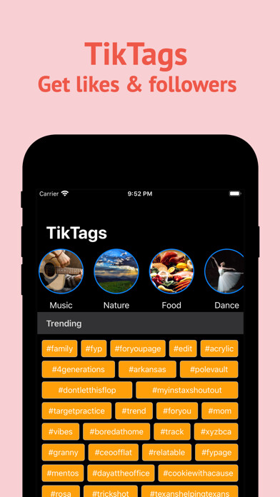 Emulate iPhone app TikTags for Hashtags - Likes using MyAndroid