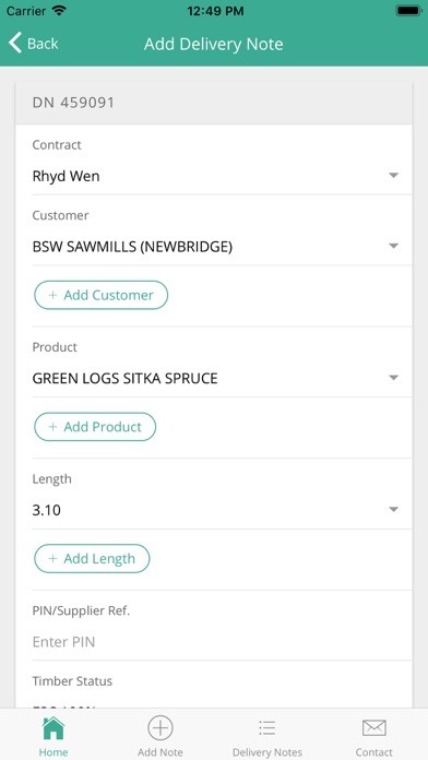 Emulate iPhone app Tilhill Delivery Note using MyAndroid