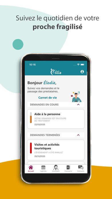 Emulate iPhone app Tilia pour les aidants using MyAndroid Emulate iPhone app Tilia pour les aidants using MyAndroid