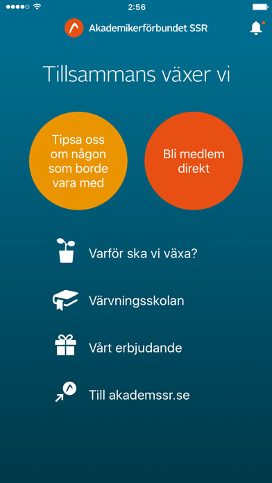 Emulate iPhone app Tillsammans växer vi using MyAndroid