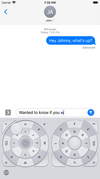 Emulate iPhone app TiltType Keyboard using MyAndroid