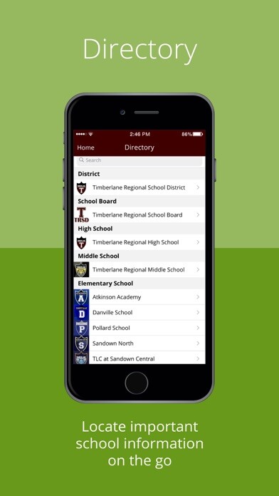 Emulate iPhone app Timberlane Regional SD using MyAndroid