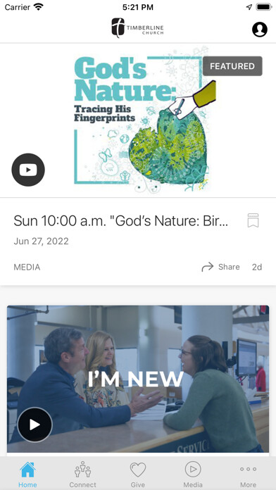Emulate iPhone app Timberline Church using MyAndroid