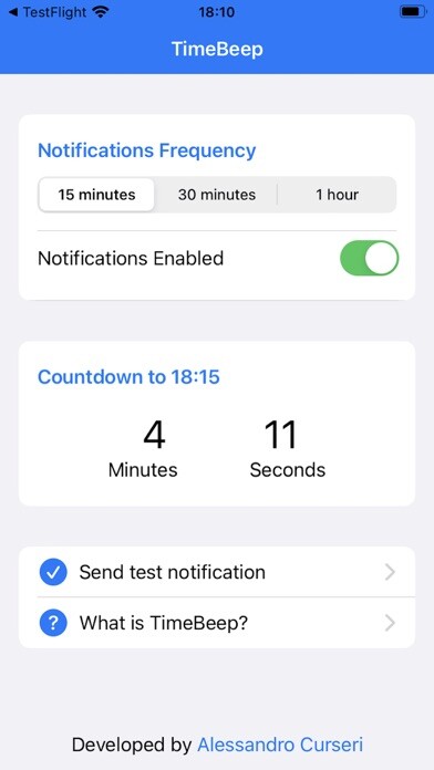 Emulate iPhone app TimeBeep using MyAndroid