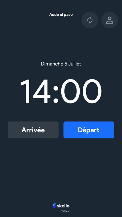 Emulate iPhone app Time Clock by Skello using MyAndroid
