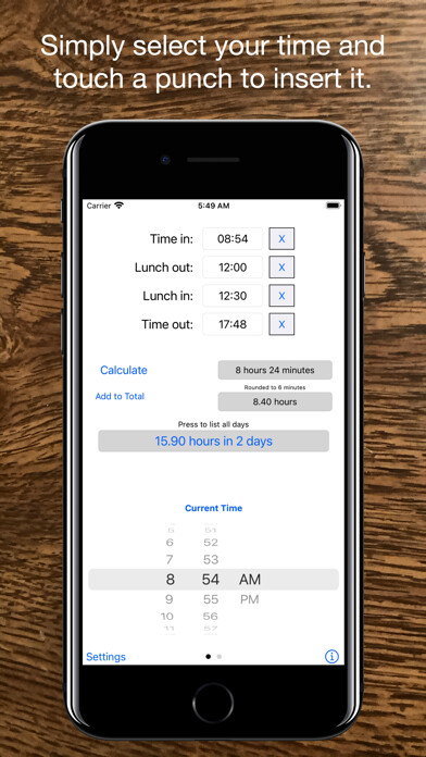 Emulate iPhone app Time Clock Helper using MyAndroid Emulate iPhone app Time Clock Helper using MyAndroid