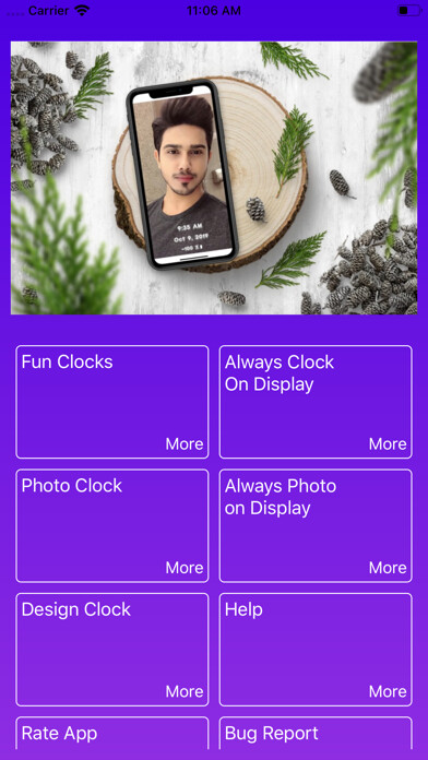 Emulate iPhone app Time Clock - Wallpaper Display using MyAndroid