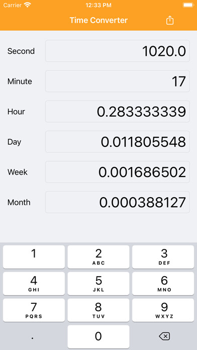 Emulate iPhone app Time Converter using MyAndroid